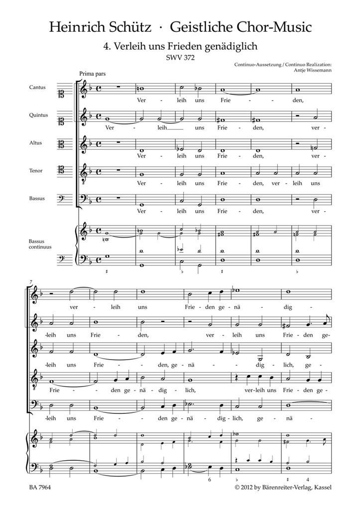 Verleih uns Frieden genädiglich no. 4 SWV 372